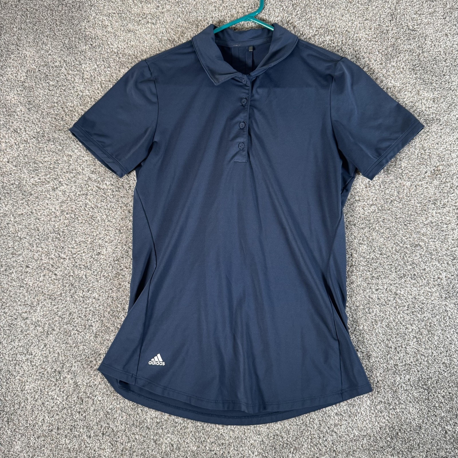 Adidas Polo Shirt Womens Small Navy Blue Aeroready Primegreen Athletic Golf Top